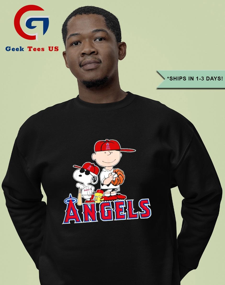 Snoopy LOS ANGELES Tシャツ Peanuts Snoopy and Charlie Brown Los Angeles Angels Baseball