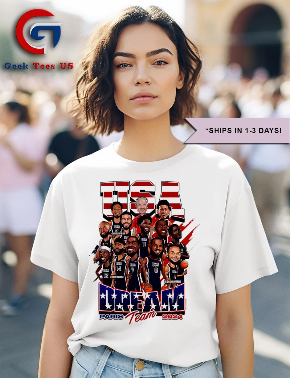 USA Dream Team Basketball Olympic Paris 2024 caricature