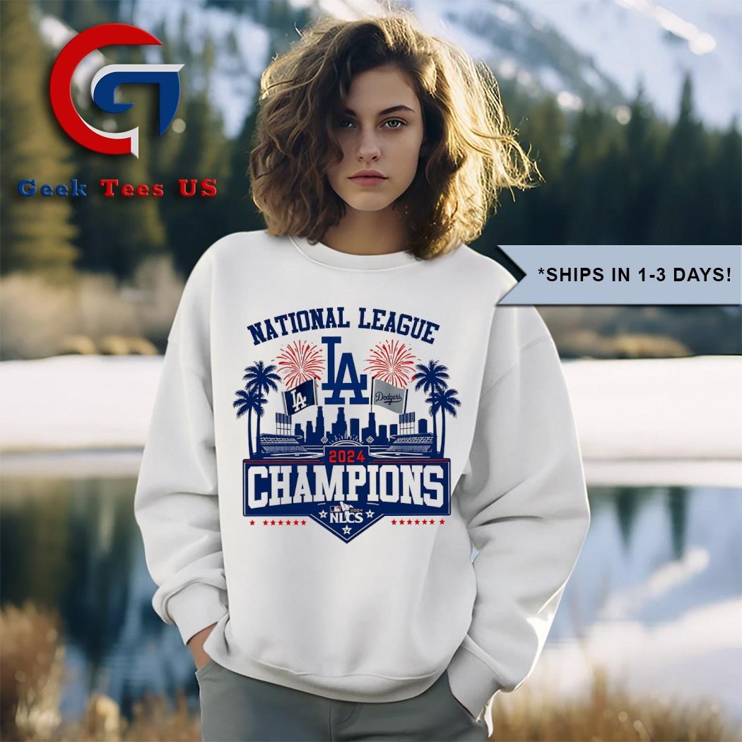 2024 LA Dodgers National リーグチャンピオン記念　T Men's Los Angeles Dodgers Fanatics Heather Gray 2024