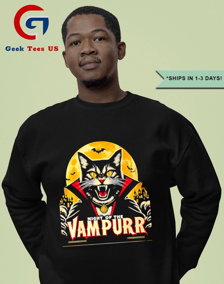 Official Cat night of the Vampurr Halloween shirt, hoodie