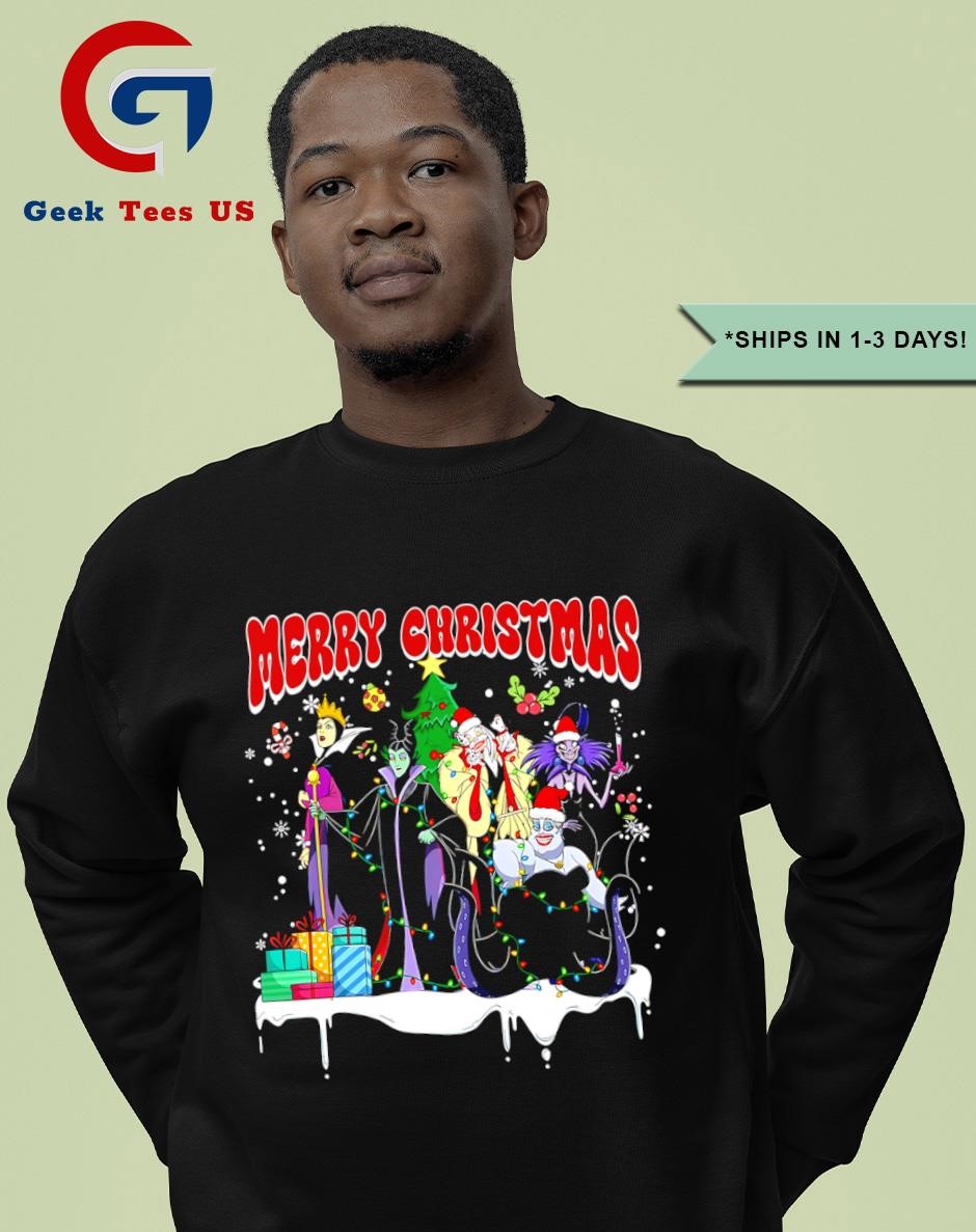 Merry Christmas Witch Villain cartoon shirt, hoodie, sweater, long 