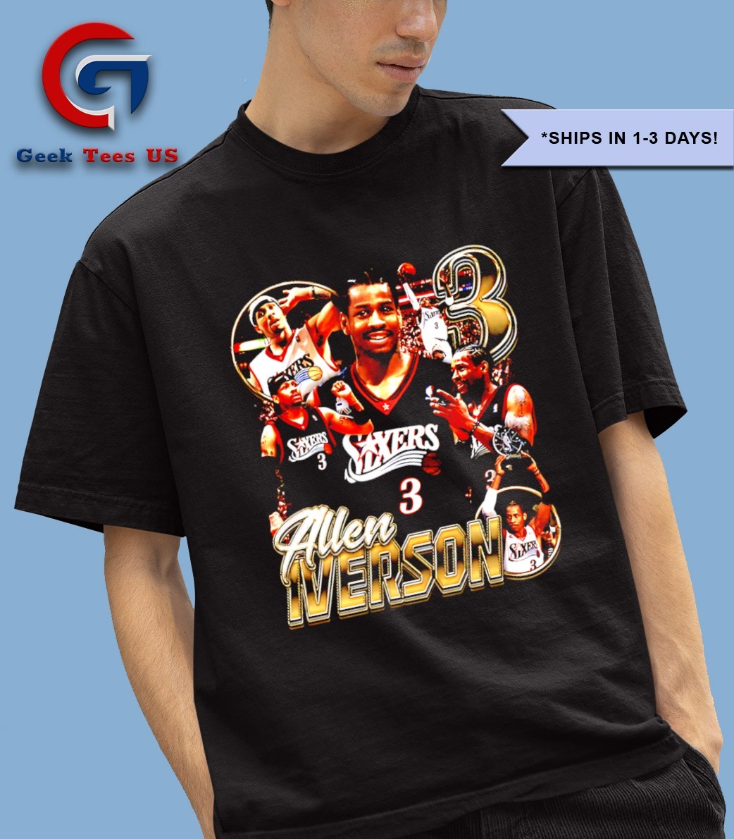 アイバーソン 76ers Tシャツ NBA Allen Iverson Philadelphia 76ers 2025 NBA Legends signature