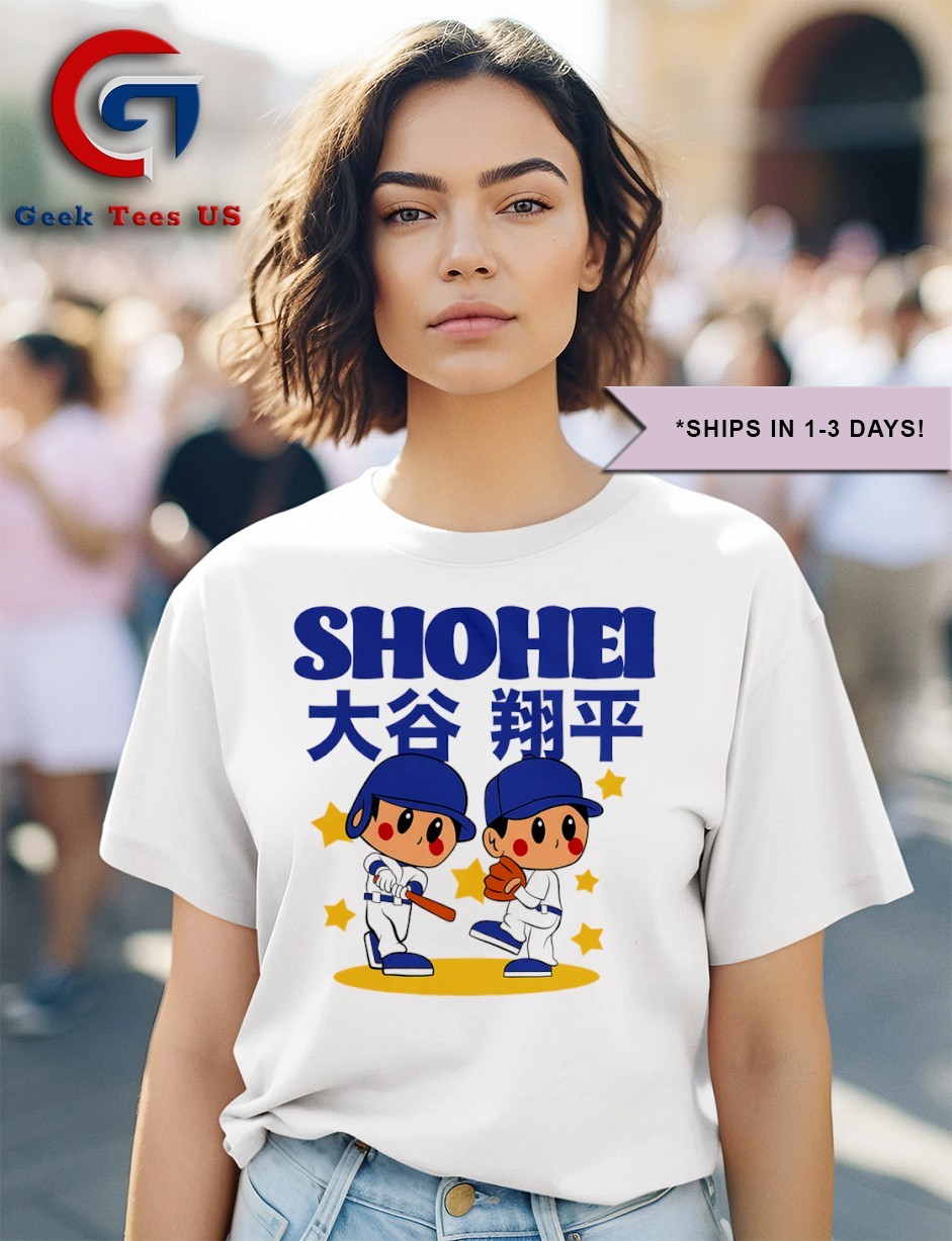 MR CARTOON DODGERS SHOHEI OHTANI TEE 青 Shohei Ohtani - LA Dodgers x MC Blue T-Shirt – Toons Mart